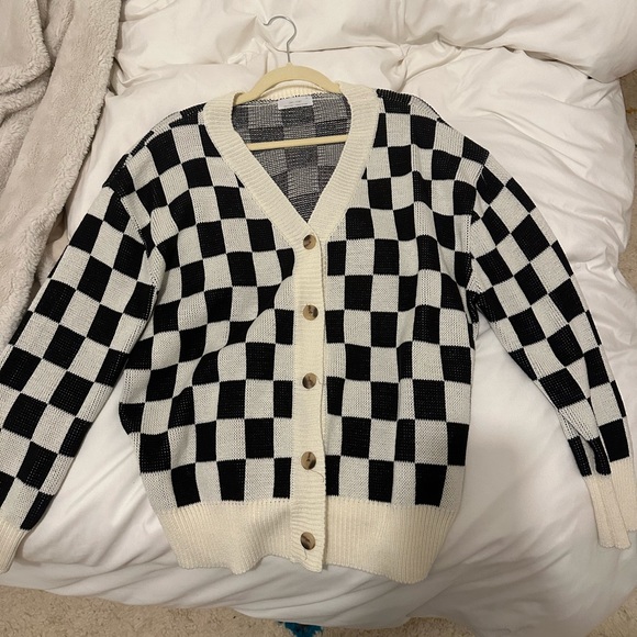 OAK + FORT checkered cardigan - size small - Picture 1 of 1
